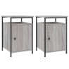 Mesitas de noche 2 uds madera contrachapada gris 40x42x60 cm 2