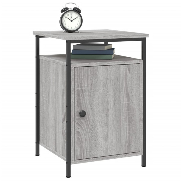 Mesitas de noche 2 uds madera contrachapada gris 40x42x60 cm M 4