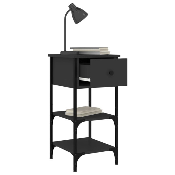 Mesitas de noche 2 uds madera de ingeniería negro 34x36x70 cm M 5