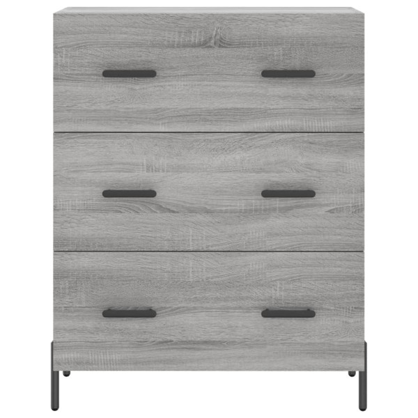 Aparador de madera de ingeniería gris Sonoma 69.5x34x90 cm M 5