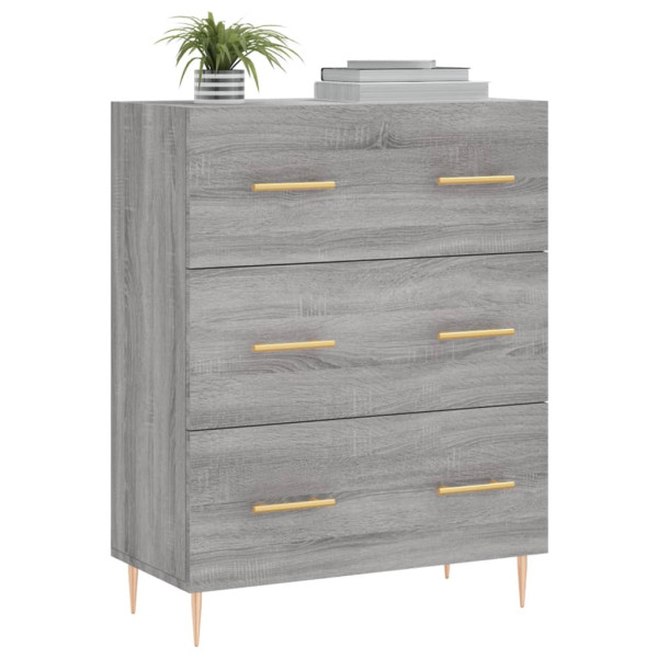 Aparador de madera de ingeniería gris Sonoma 69.5x34x90 cm M 3