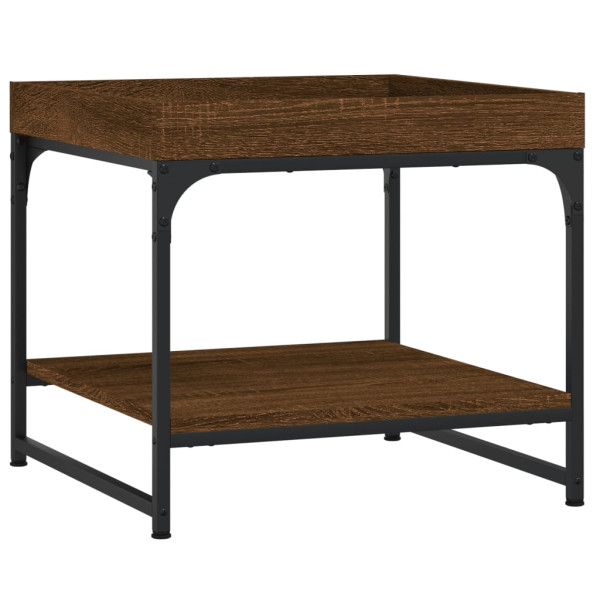 Mesa de centro madera ingeniería roble marrón 49.5x49.5x45 cm M 2