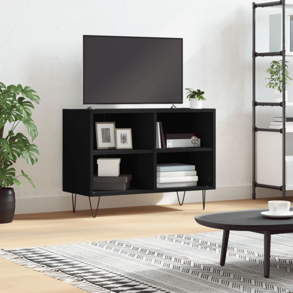Mueble de TV madera de ingeniería negro 69.5x30x50 cm D