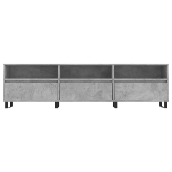 Mueble de TV madera contrachapada gris hormigón 150x30x44.5 cm M 5