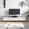 Mueble de TV madera contrachapada blanco brillo 150x30x44.5 cm 1