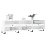 Mueble de TV madera contrachapada blanco brillo 150x30x44.5 cm 4