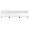 Mueble de TV madera contrachapada blanco brillo 150x30x44.5 cm 5