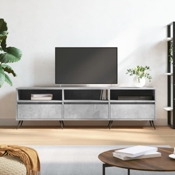 Mueble de TV madera contrachapada gris hormigón 150x30x44.5 cm D