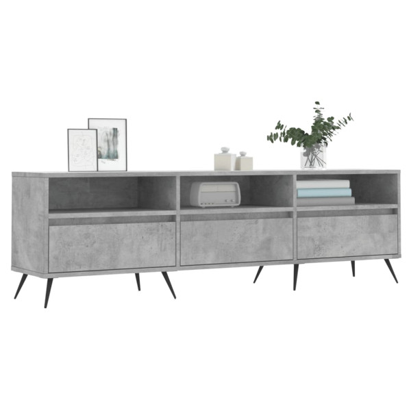 Mueble de TV madera contrachapada gris hormigón 150x30x44.5 cm M 3