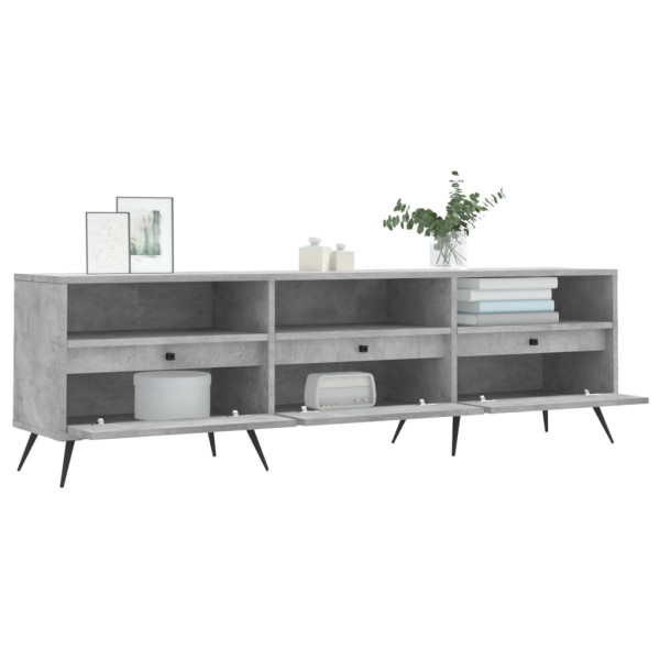 Mueble de TV madera contrachapada gris hormigón 150x30x44.5 cm M 4