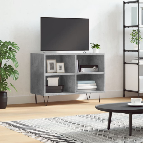 Mueble de TV madera de ingeniería gris hormigón 69.5x30x50 cm D
