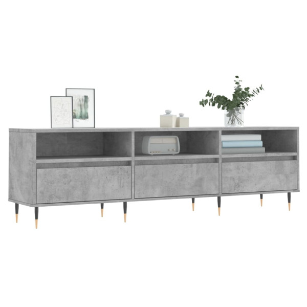 Mueble de TV madera contrachapada gris hormigón 150x30x44.5 cm M 3