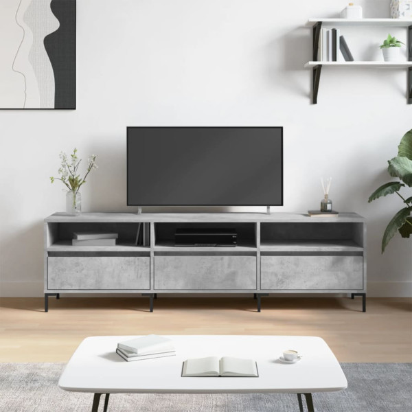 Mueble de TV madera contrachapada gris hormigón 150x30x44.5 cm D
