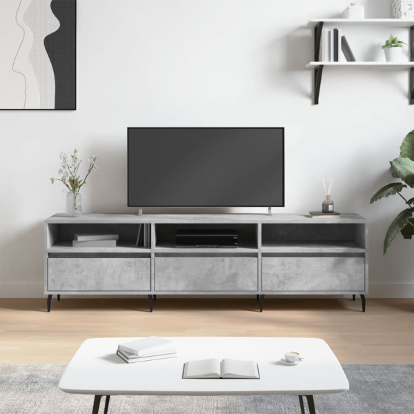Mueble de TV madera contrachapada gris hormigón 150x30x44.5 cm D