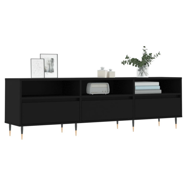 Mueble de TV madera contrachapada negro 150x30x44.5 cm M 3