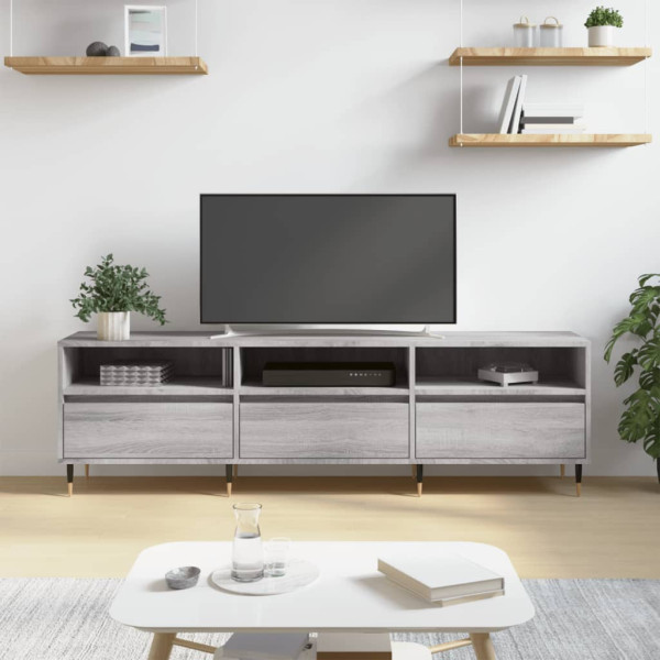 Mueble para TV madera contrachapada gris Sonoma 150x30x44.5 cm D