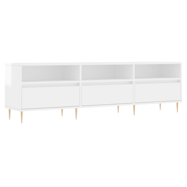 Móvel p/ TV 150x30x44.5 cm derivados madeira branco brilhante M 2