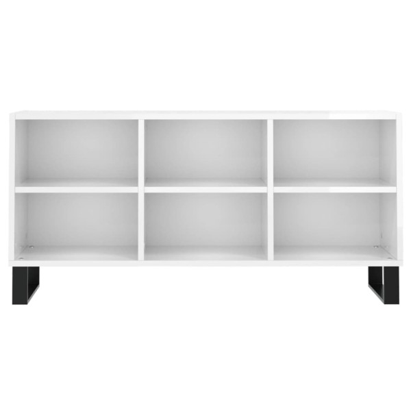 Móvel de TV 103.5x30x50 cm derivados madeira branco brilhante M 4