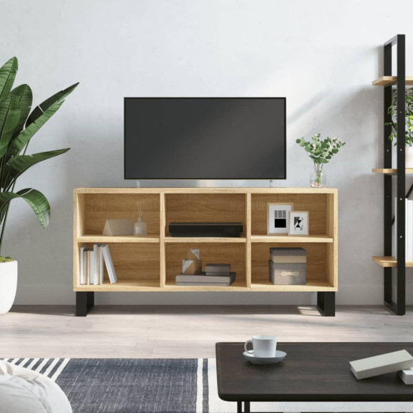 Mueble de TV madera de ingeniería roble Sonoma 103.5x30x50 cm D