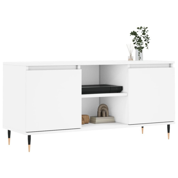 Mueble de TV madera de ingeniería blanco 104x35x50 cm M 3
