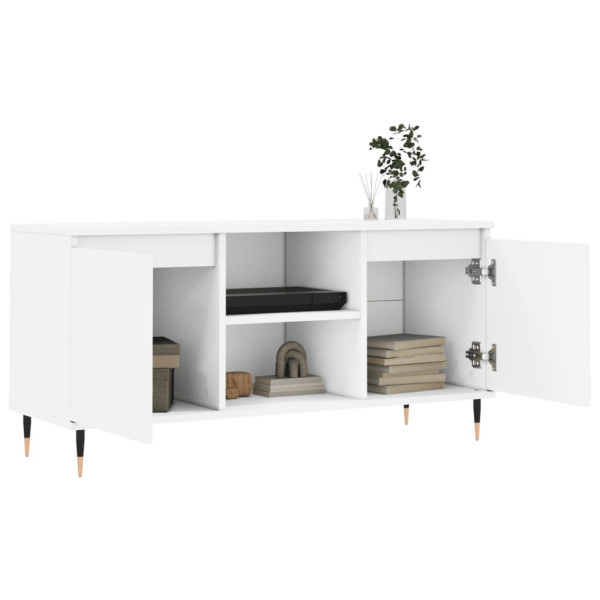 Mueble de TV madera de ingeniería blanco 104x35x50 cm M 4