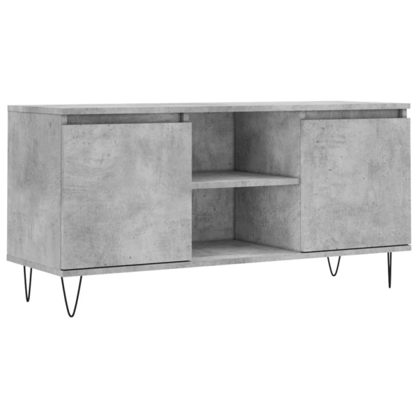 Mueble de TV madera de ingeniería gris hormigón 104x35x50 cm M 2