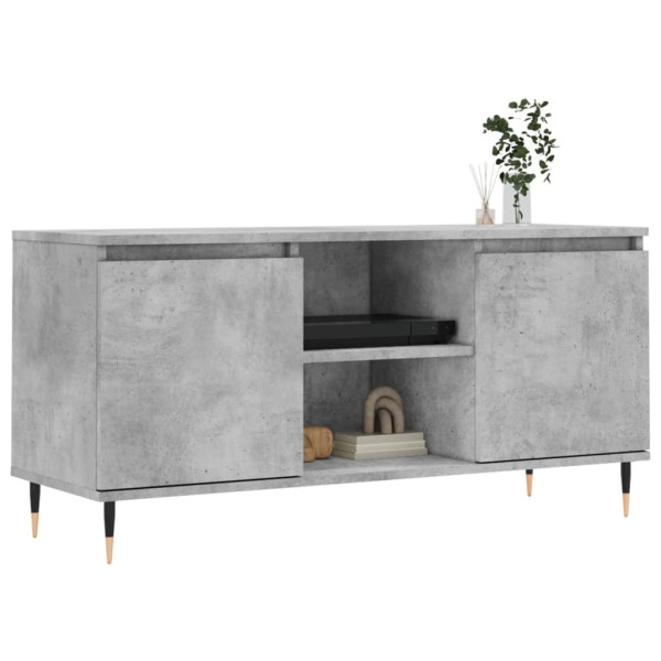 Mueble de TV madera de ingeniería gris hormigón 104x35x50 cm M 3