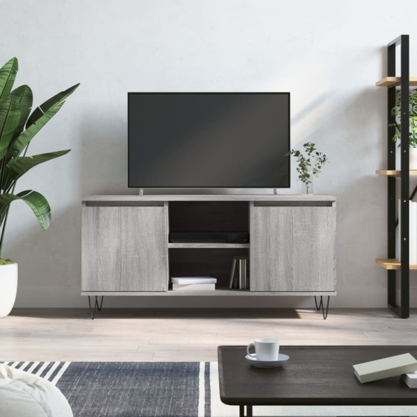 Mueble de TV madera de ingeniería gris Sonoma 104x35x50 cm D