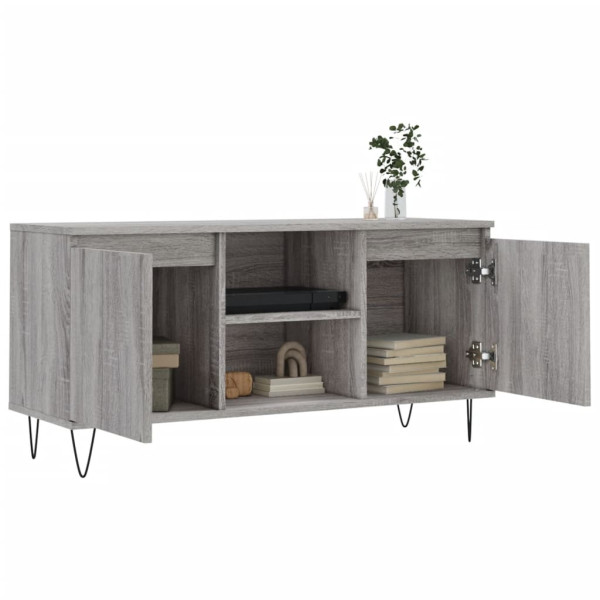Mueble de TV madera de ingeniería gris Sonoma 104x35x50 cm M 4