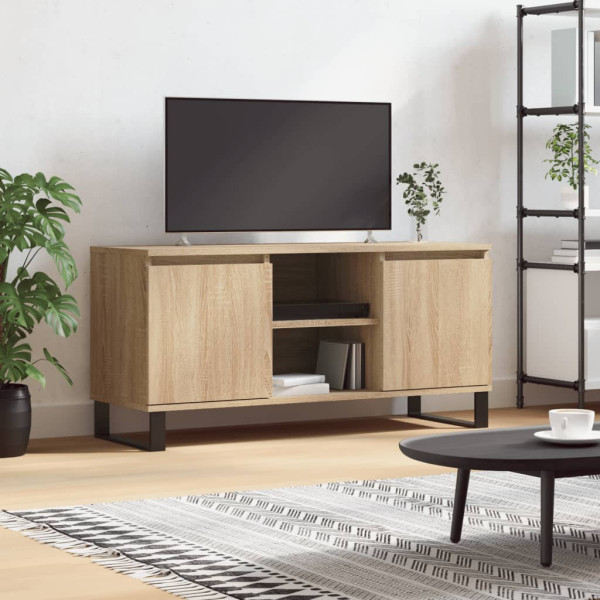 Mueble de TV madera de ingeniería roble Sonoma 104x35x50 cm D