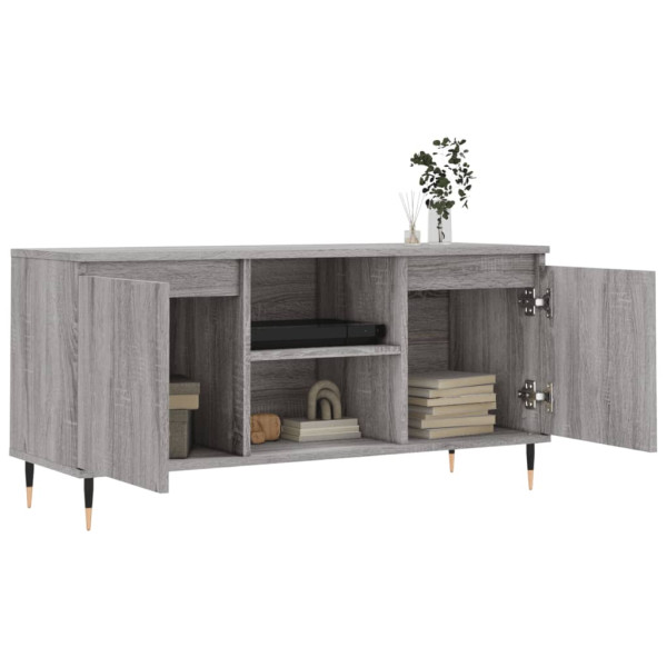 Mueble de TV madera de ingeniería gris Sonoma 104x35x50 cm M 4