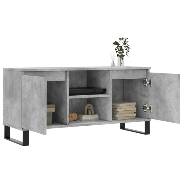 Mueble de TV madera de ingeniería gris hormigón 104x35x50 cm M 4
