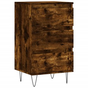 Aparador madera de ingeniería roble ahumado 40x35x70 cm H
