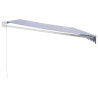 Toldo retráctil aluminio y tela azul y blanco 5x3 m 4