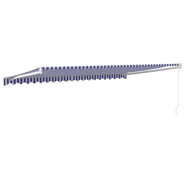 Toldo retrátil 5x3 m tecido e alumínio azul e branco M 5