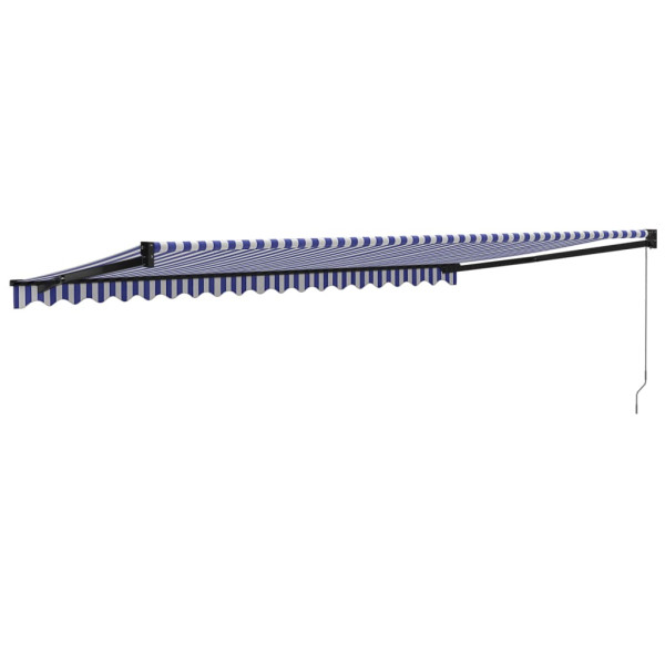 Toldo retráctil aluminio y tela azul y blanco 5x3 m M 5