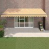 Toldo retráctil aluminio y tela amarillo y blanco 5x3 m 1