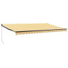 Toldo retráctil aluminio y tela amarillo y blanco 5x3 m 2