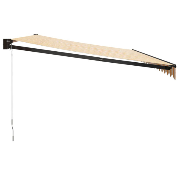 Toldo retráctil aluminio y tela amarillo y blanco 5x3 m M 4