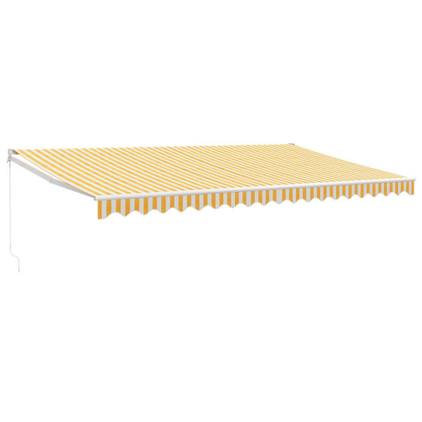Toldo retráctil aluminio y tela amarillo y blanco 5x3 m M 2