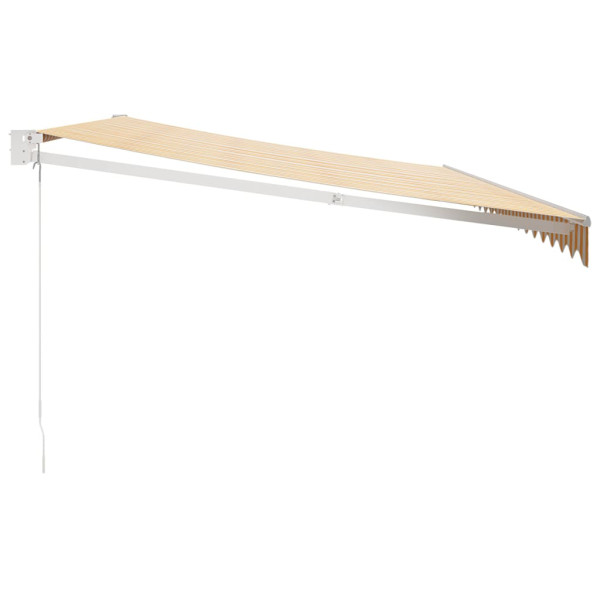 Toldo retráctil aluminio y tela amarillo y blanco 5x3 m M 4