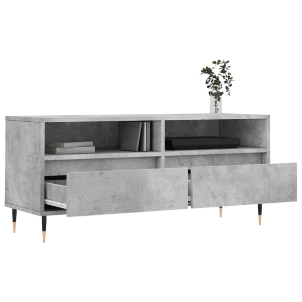 Mueble de TV madera contrachapada gris hormigón 100x34.5x44.5cm M 4