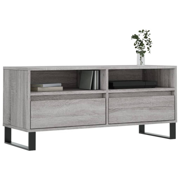 Mueble de TV madera contrachapada gris Sonoma 100x34.5x44.5 cm M 3