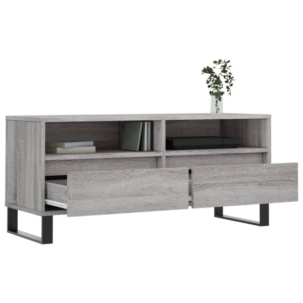 Mueble de TV madera contrachapada gris Sonoma 100x34.5x44.5 cm M 4