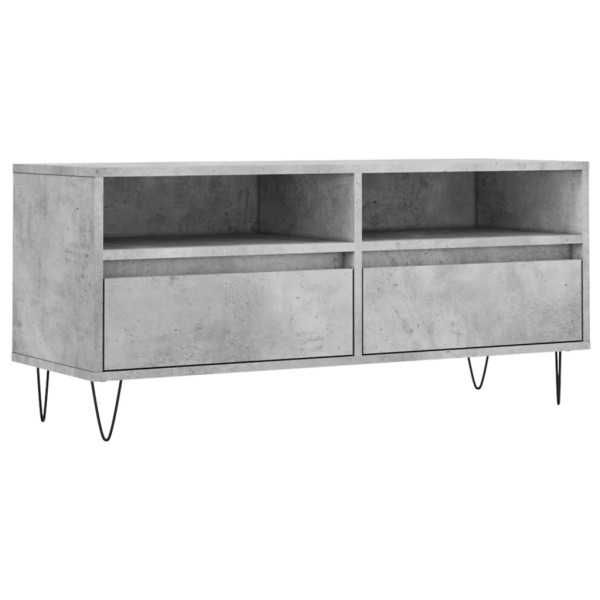 Mueble de TV madera contrachapada gris hormigón 100x34.5x44.5cm M 2