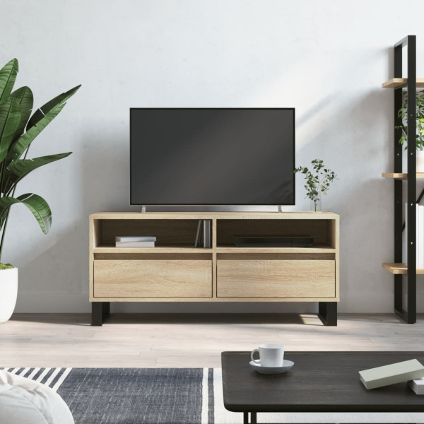 Mueble de TV madera contrachapada roble Sonoma 100x34.5x44.5 cm D