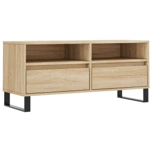 Mueble de TV madera contrachapada roble Sonoma 100x34.5x44.5 cm H
