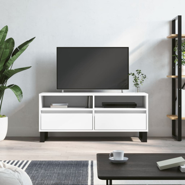 Mueble para TV madera contrachapada blanco 100x34.5x44.5 cm D