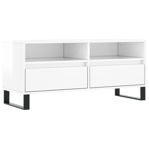 Móvel p/ TV 100x34.5x44.5 cm derivados madeira branco brilhante M 2