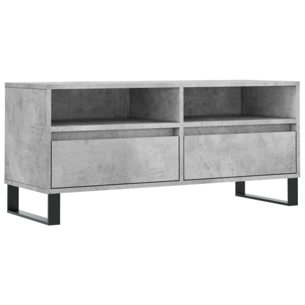Mueble de TV madera contrachapada gris hormigón 100x34.5x44.5cm M 2